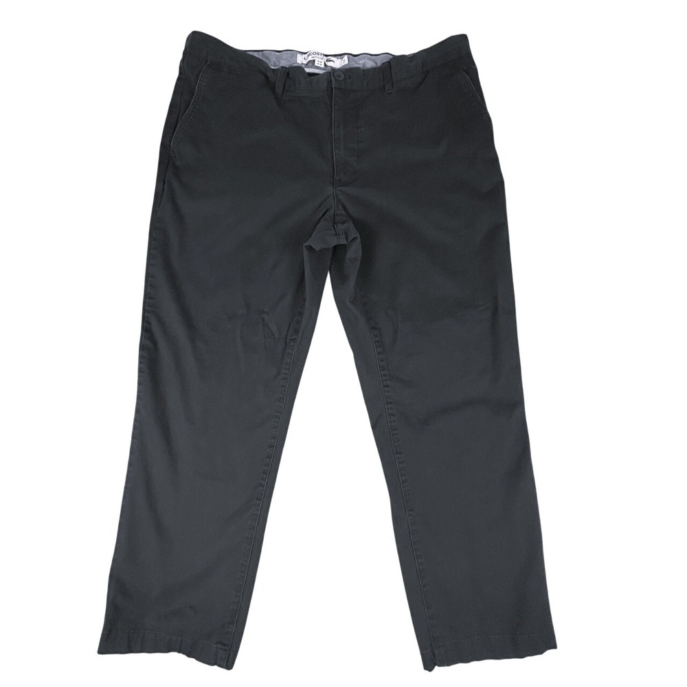 Lacoste Pants Mens 40x26.5‎ Regular Fit Black Chino Tapered Leg Flat Front